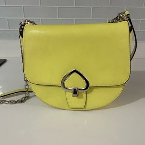 Kate Spade Yellow Leather Robyn Saddle Crossbody Bag